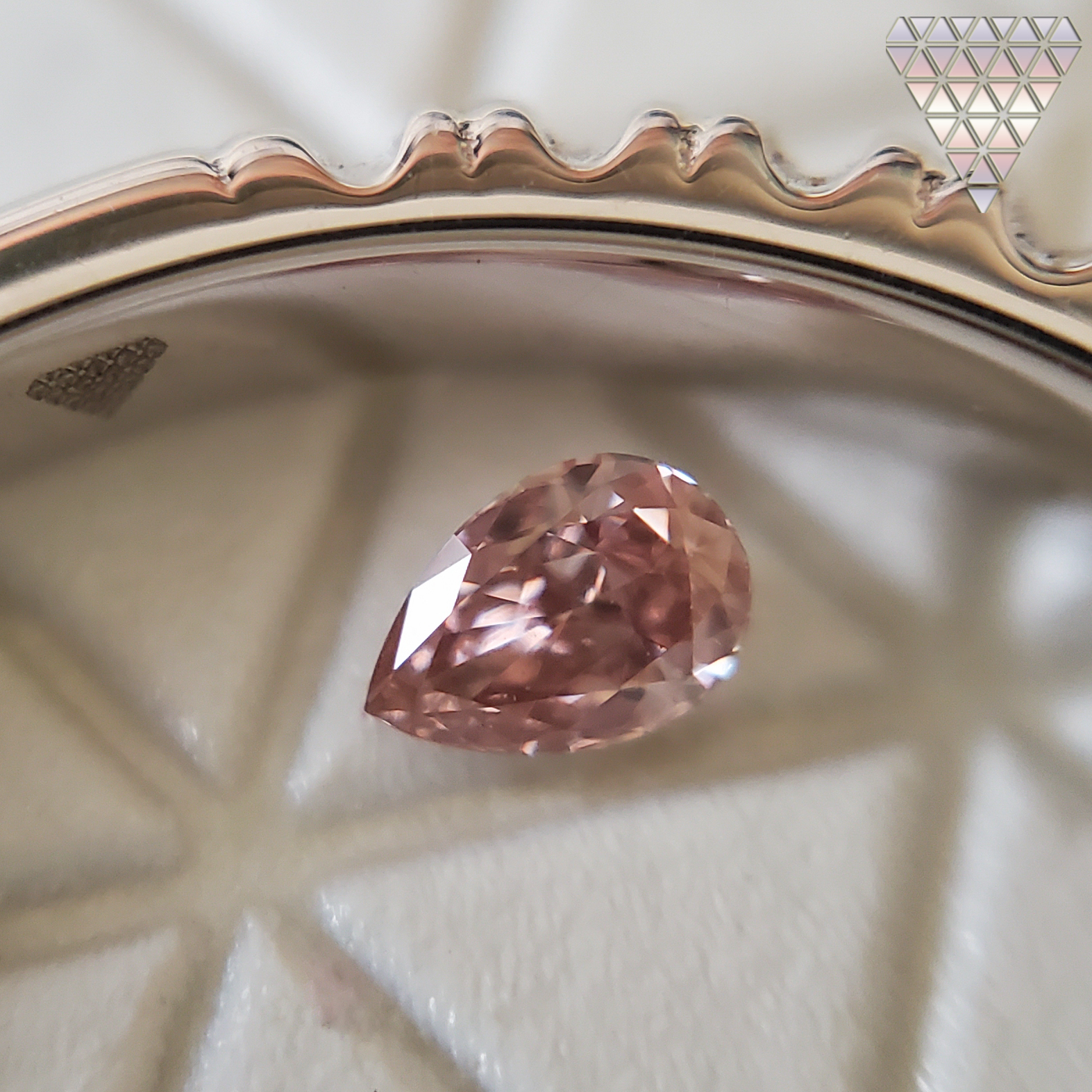 0.054 Ct Fancy Orangy Pink VS2 Agt Japan Natural Loose Diamond Exchange Federation 6