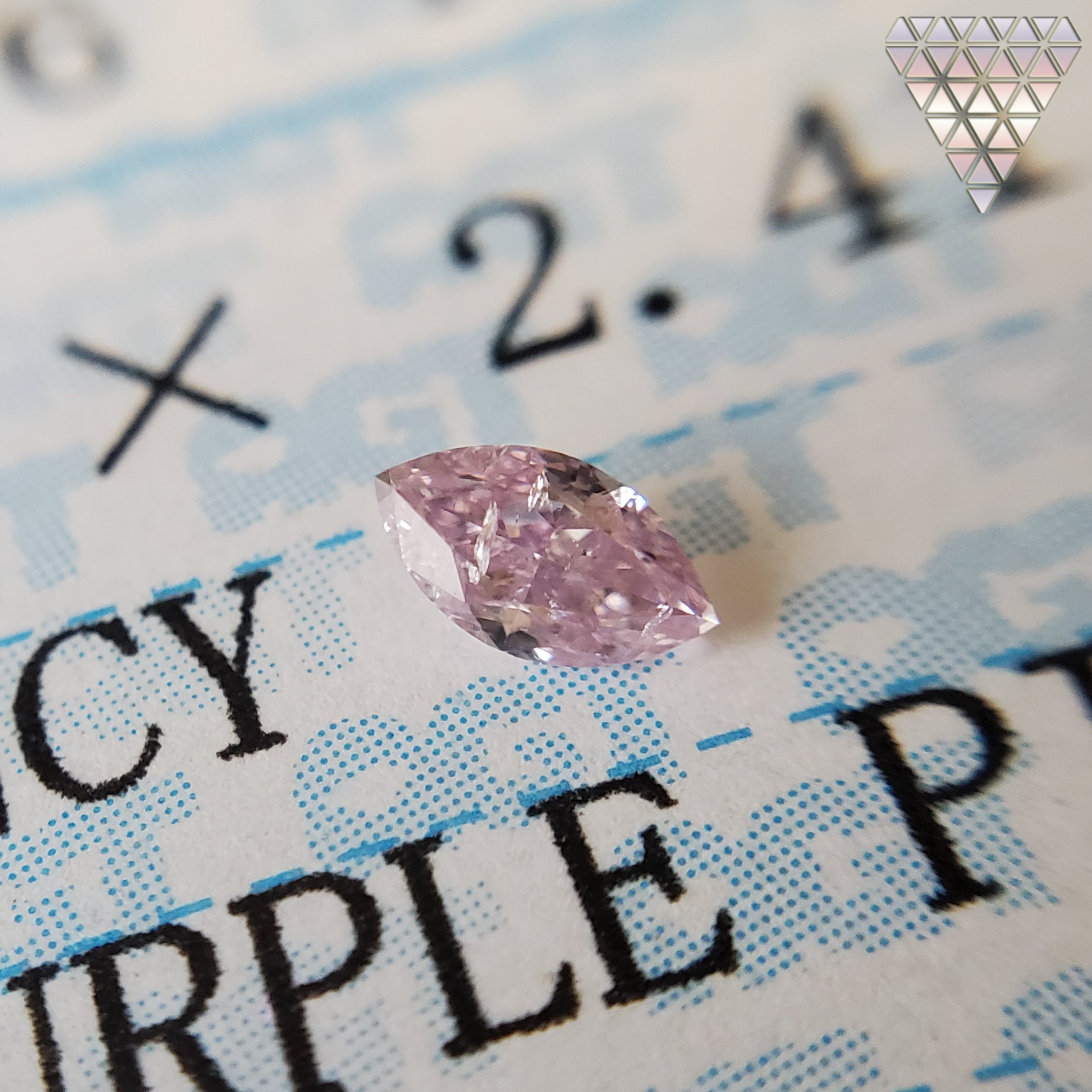 0.114 Ct Fancy Purple Pink I2 Marquise AGT Japan Natural Loose Diamond Exchange Federation 9