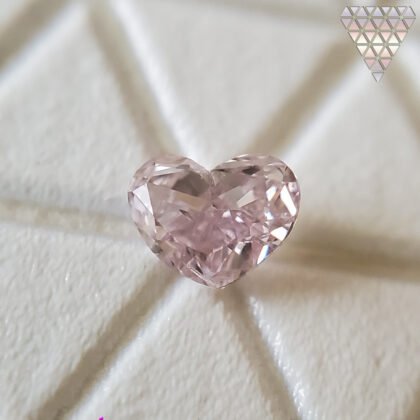 0.09 Carat Fancy Light Purple Pink I1 Heart AGT Japan Natural Loose Diamond Exchange Federation