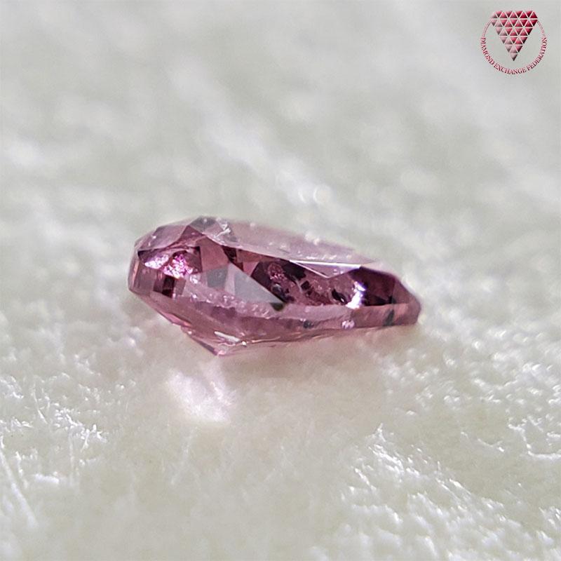 0.030 ct Fancy Vivid Purplish Pink Pear I2 CGL Japan Natural Loose Diamond Exchange Federation 3