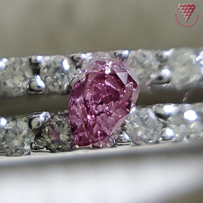 0.030 ct Fancy Vivid Purplish Pink Pear I2 CGL Japan Natural Loose Diamond Exchange Federation 5