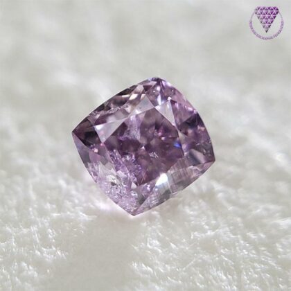 0.080 Carat Fancy Deep Purple Pink I1 Cushion CGL Japan Natural Loose Diamond Exchange Federation