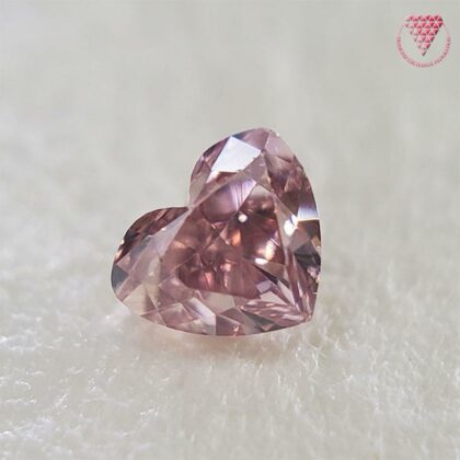 0.055 Carat Fancy Intense Pink VS2 Heart AGT Japan Natural Loose Diamond Exchange Federation