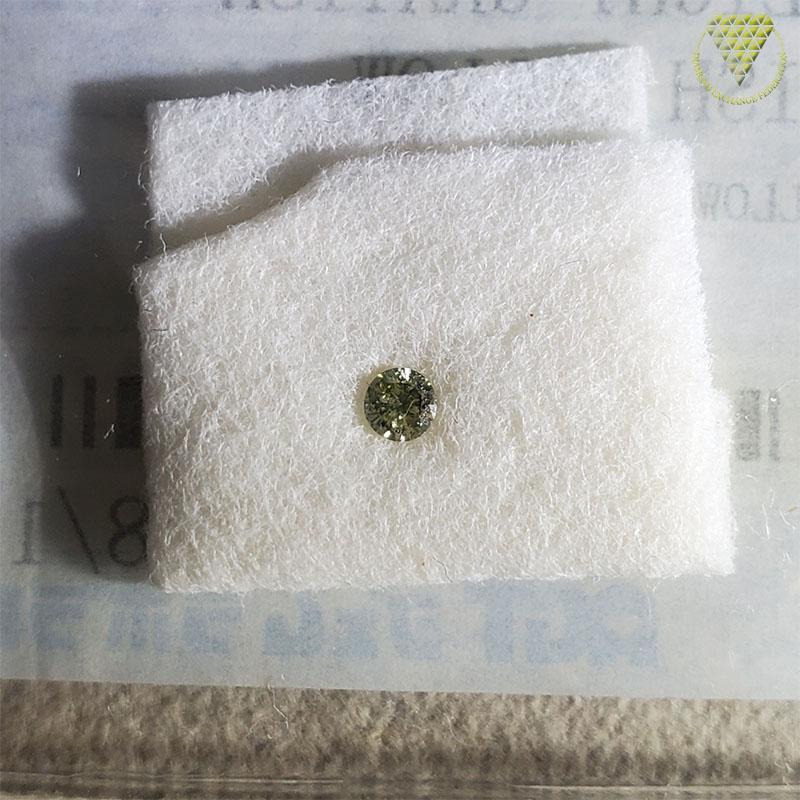 0.078 Carat Fancy Light Grayish Greenish Yellow I1 Round AGT Japan Natural Loose Diamond Exchange Federation 6