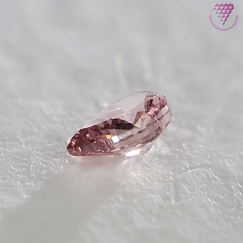 0.129 Carat Fancy Deep Pink Pear I1 AGT Japan Natural Loose Diamond Exchange Federation 3