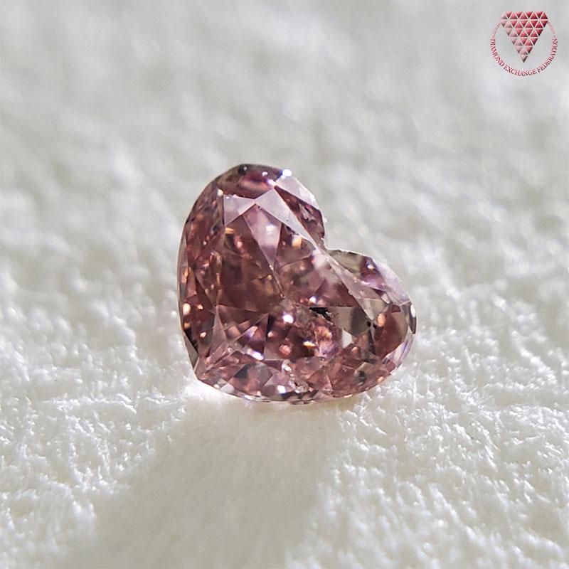 0.034 Carat Fancy Intense Pink SI2 Heart AGT Japan Natural Loose Diamond Exchange Federation