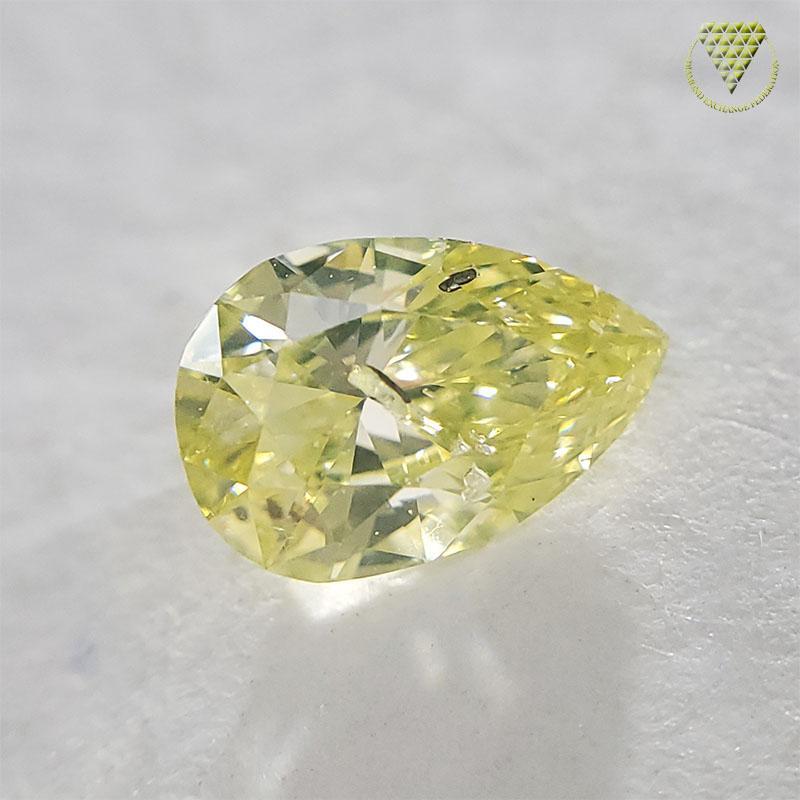 0.342 Carat Fancy Greenish Yellow I1 Pear CGL Japan Natural Loose Diamond Exchange Federation 2