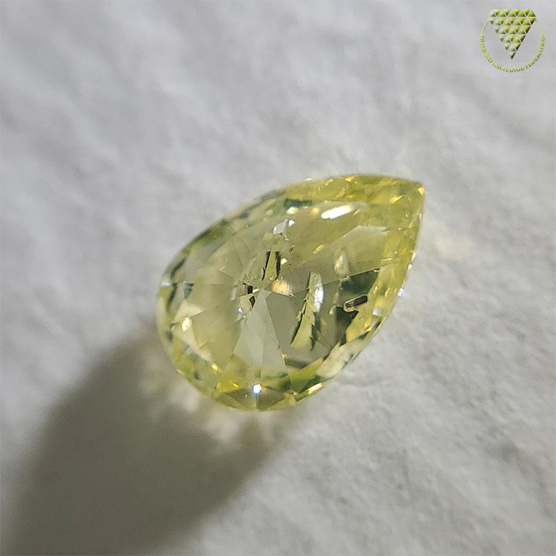 0.342 Carat Fancy Greenish Yellow I1 Pear CGL Japan Natural Loose Diamond Exchange Federation 5