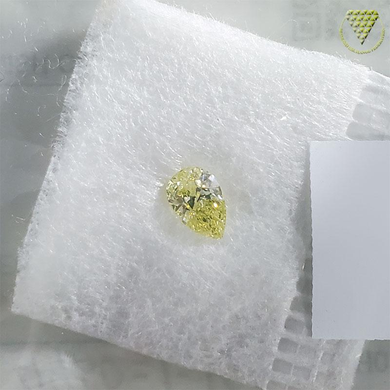 0.342 Carat Fancy Greenish Yellow I1 Pear CGL Japan Natural Loose Diamond Exchange Federation 7