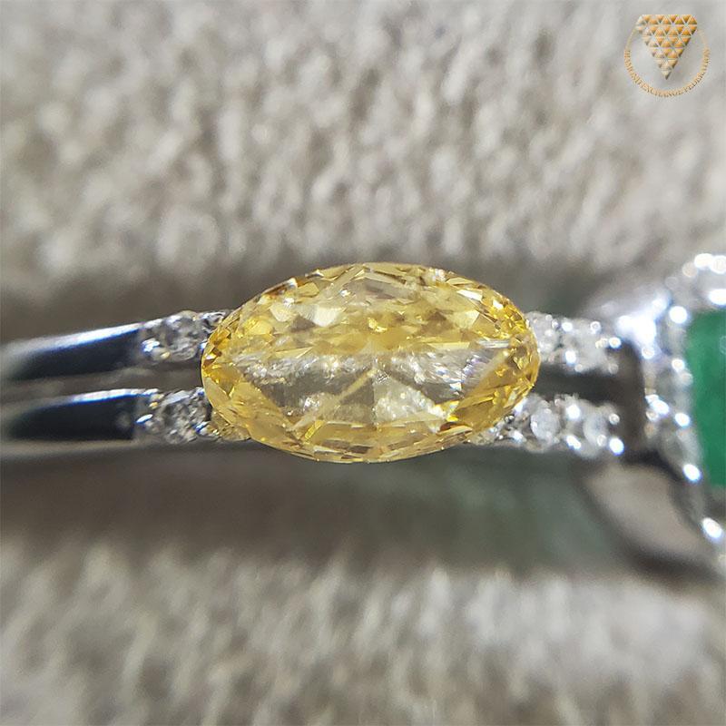 0.248 Carat Fancy Intense Orangy Yellow I1 Oval CGL Japan Natural Loose Diamond Exchange Federation 5