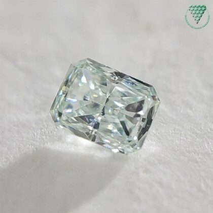 0.049 Carat Fancy Light Bluish Green Radiant VS1 CGL Japan Natural Loose Diamond Exchange Federation