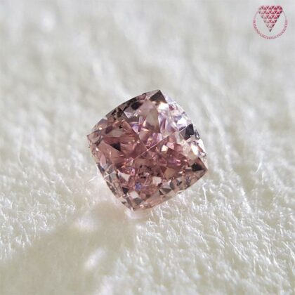 0.085 Carat Fancy Deep Pink SI2 AGT Cushion Japan Natural Loose Diamond Exchange Federation