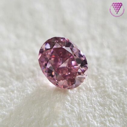 0.058 Carat Fancy Vivid Purplish Pink Oval VS2 CGL Japan Natural Loose Diamond Exchange Federation