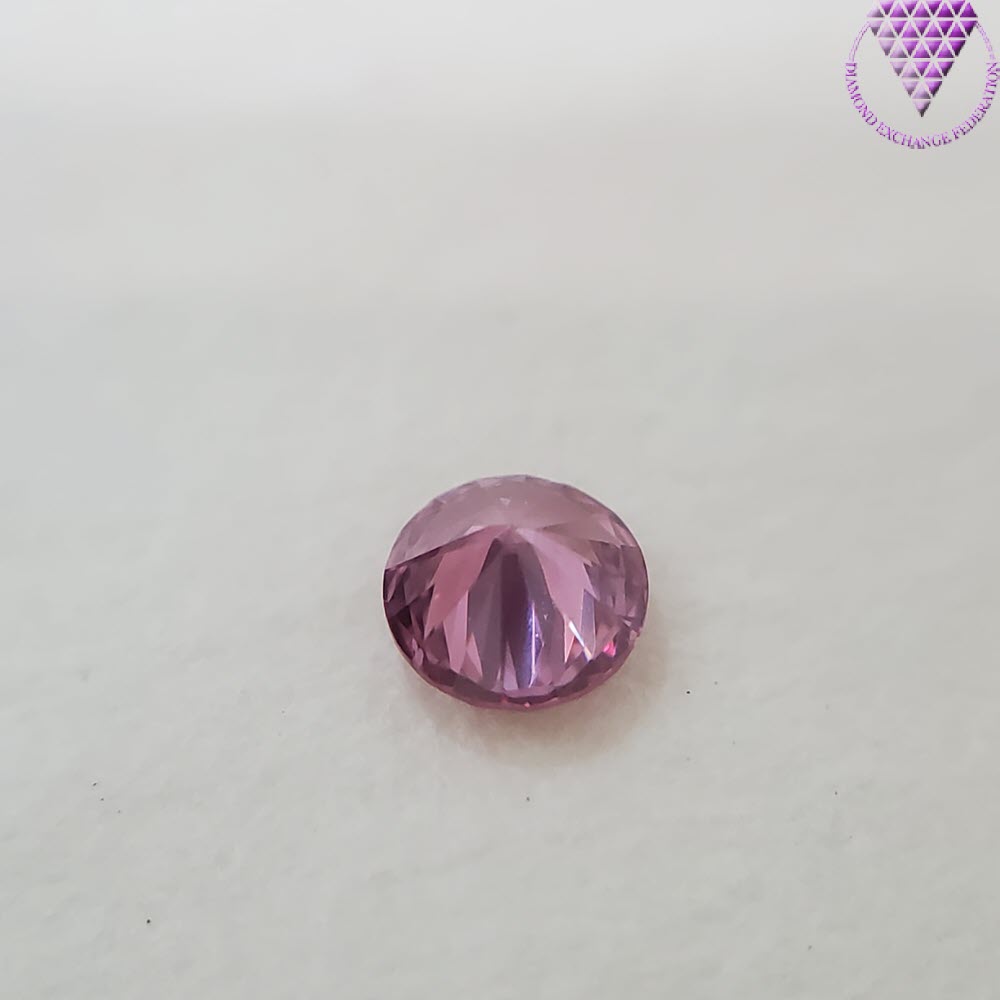 0.07 Carat Fancy Vivid Purplish Pink Gia Natural Diamond, Round Shape,  Clarity SI1 , GIA 3